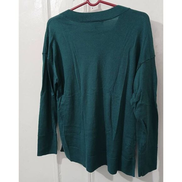 Banana republic womens medium turquoise green FINE WOOL drop sleeve sweater - Picture 5 of 8